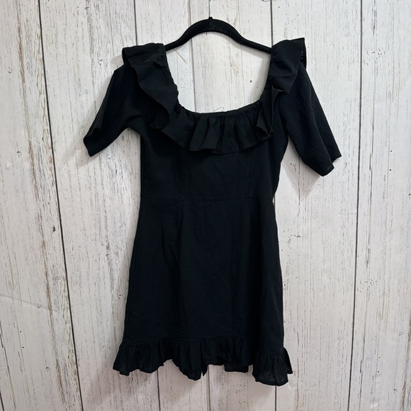 NWOT asos Button Down Ruffle Off the Shoulder Dress - Picture 5 of 5